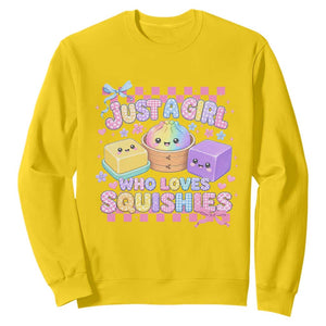 Just A Girl Who Loves Squishies Sweatshirt Cute Kawaii Dumpling Graphic Coquette Bow Girls