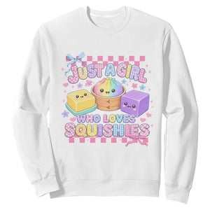 Just A Girl Who Loves Squishies Sweatshirt Cute Kawaii Dumpling Graphic Coquette Bow Girls