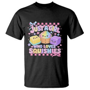 Just A Girl Who Loves Squishies T Shirt Cute Kawaii Dumpling Graphic Coquette Bow Girls
