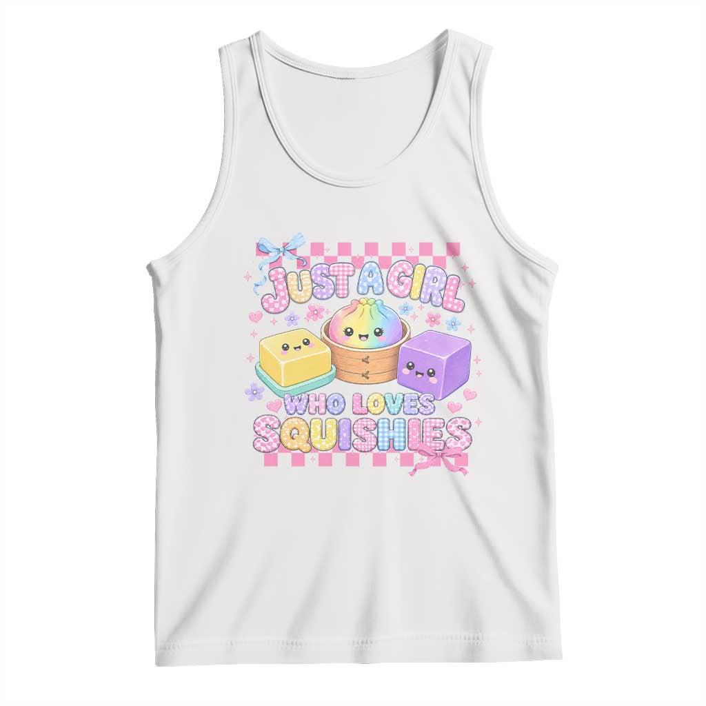 Just A Girl Who Loves Squishies Tank Top Cute Kawaii Dumpling Graphic Coquette Bow Girls