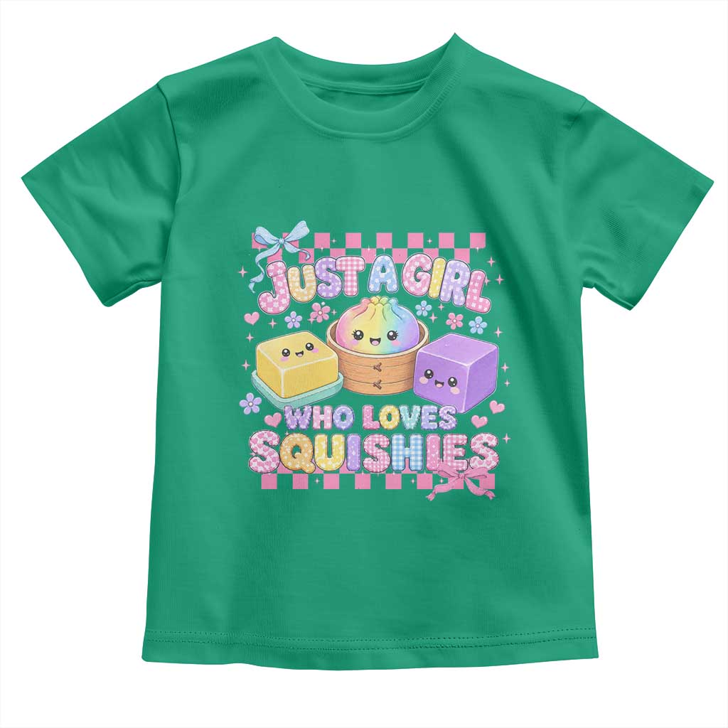 Just A Girl Who Loves Squishies Toddler T Shirt Cute Kawaii Dumpling Graphic Coquette Bow Girls