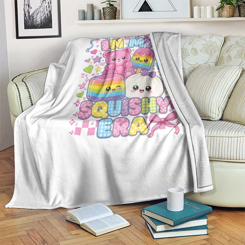 In My Squishy Era Throw Blanket Cute Kawaii Pastel Dumpling Graphic