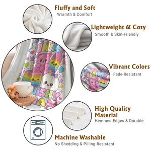 In My Squishy Era Throw Blanket Cute Kawaii Pastel Dumpling Graphic