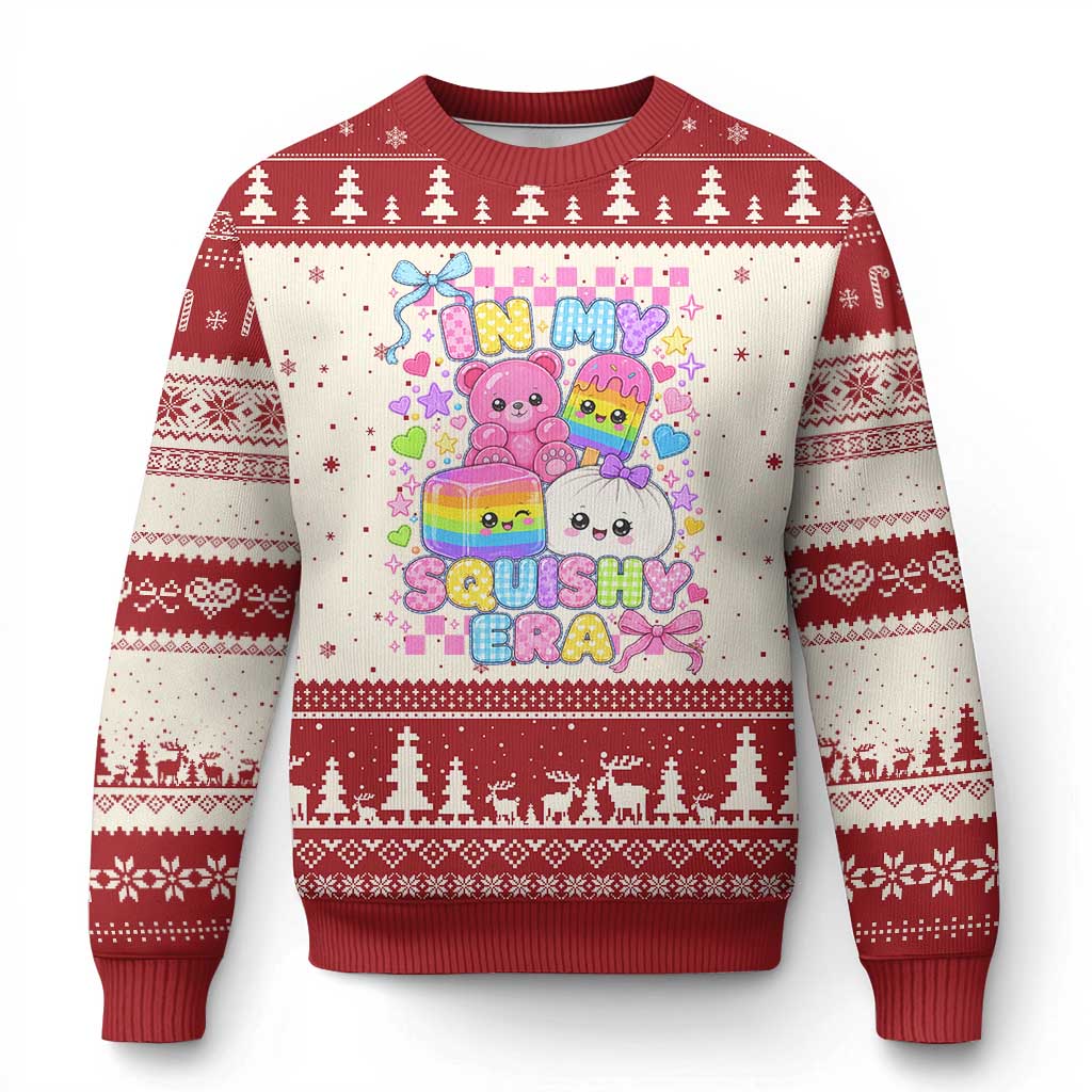 In My Squishy Era Ugly Christmas Sweater Cute Kawaii Pastel Dumpling Graphic TS10 Beige Red Print Your Wear