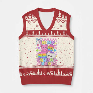 In My Squishy Era V-Neck Knit Sweater Vest Cute Kawaii Pastel Dumpling Graphic