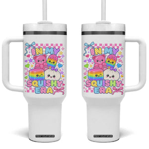 In My Squishy Era Tumbler With Handle Cute Kawaii Pastel Dumpling Graphic