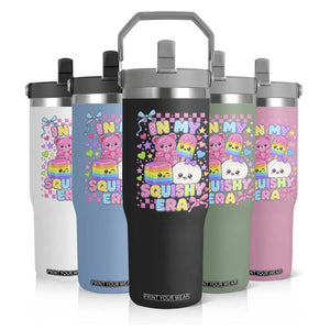 In My Squishy Era Flip Straw Tumbler Cute Kawaii Pastel Dumpling Graphic