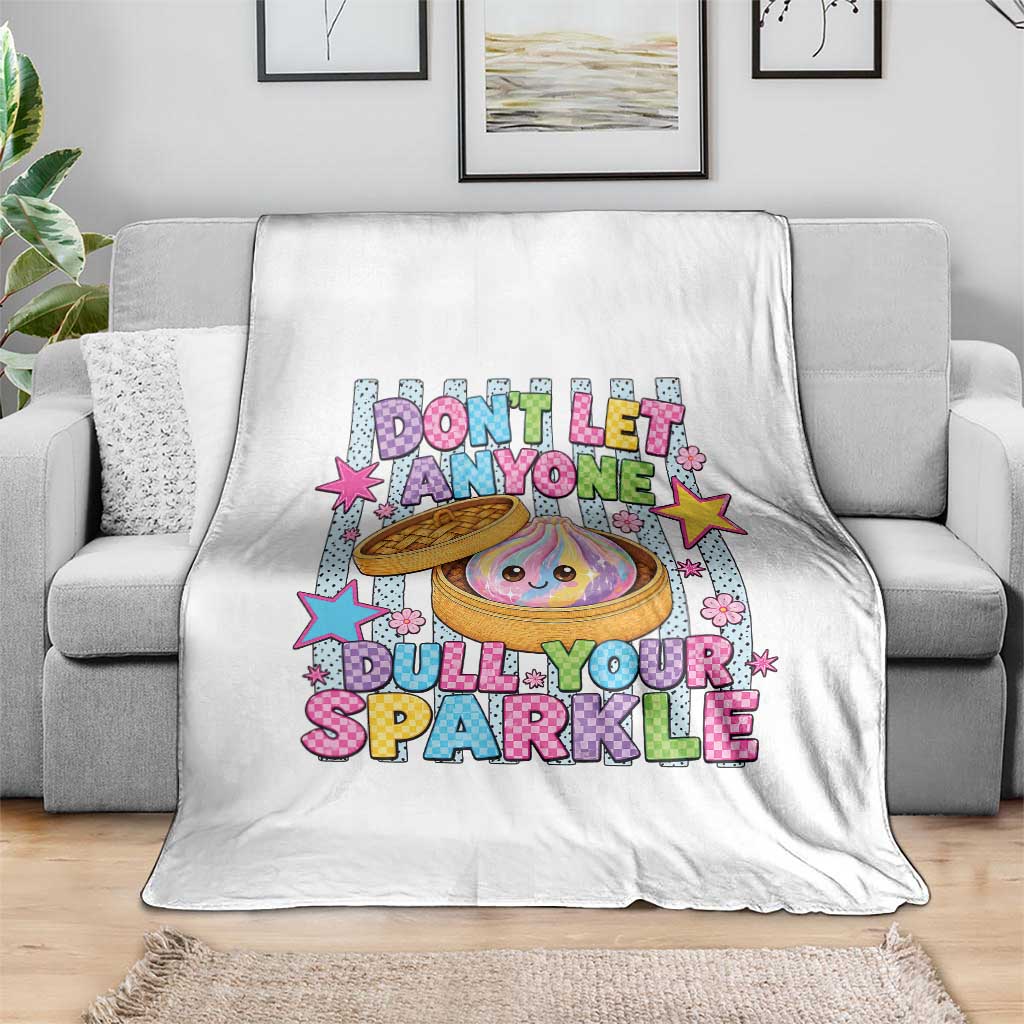 Squishy Lovers Throw Blanket Dont Let Anyone Dull Your Sparkle Cute Rainbow Dumpling Graphic