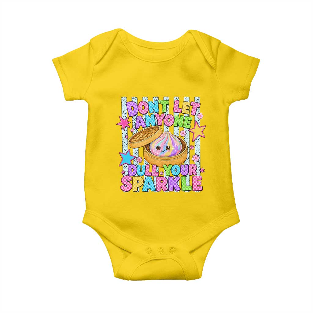 Squishy Lovers Baby Onesie Dont Let Anyone Dull Your Sparkle Cute Rainbow Dumpling Graphic