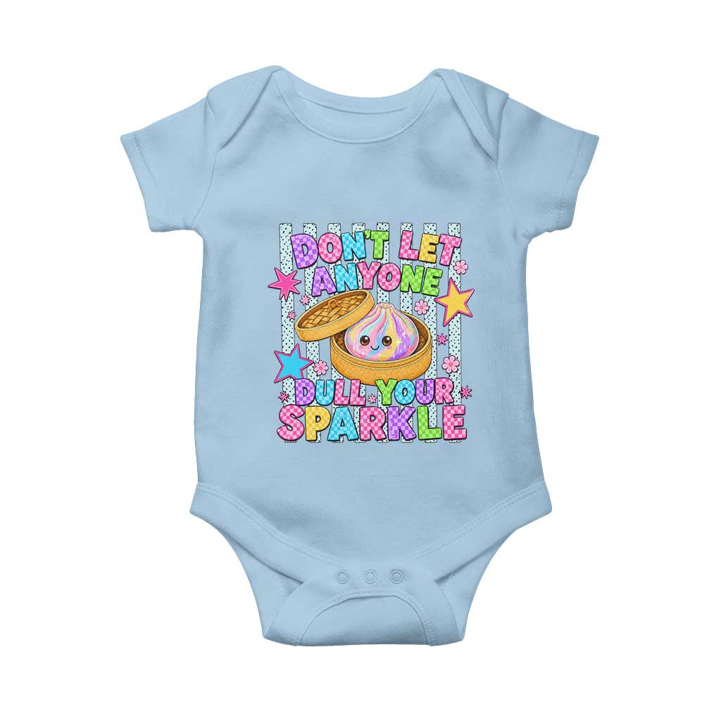 Squishy Lovers Baby Onesie Dont Let Anyone Dull Your Sparkle Cute Rainbow Dumpling Graphic