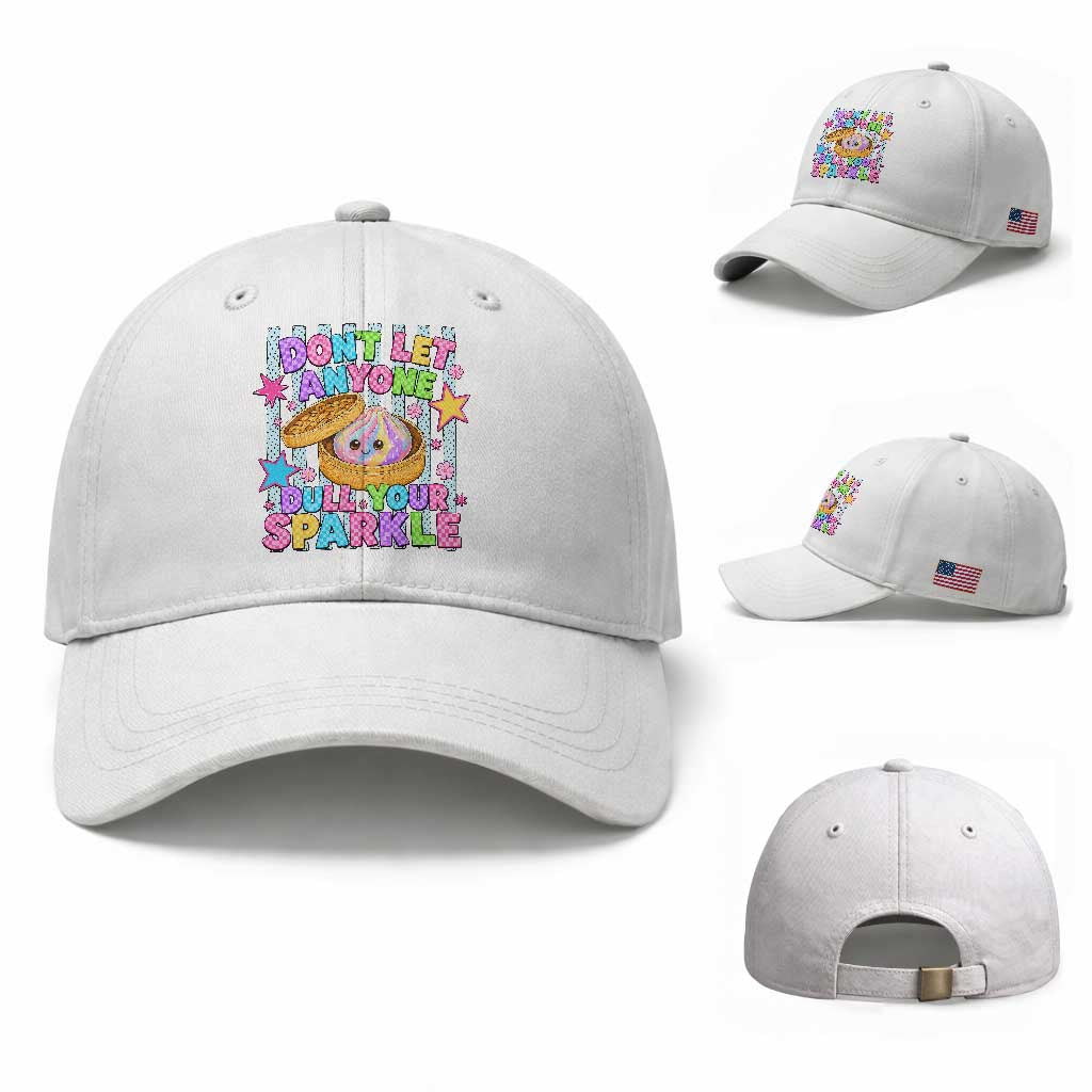 Squishy Lovers Baseball Cap Dont Let Anyone Dull Your Sparkle Cute Rainbow Dumpling Graphic