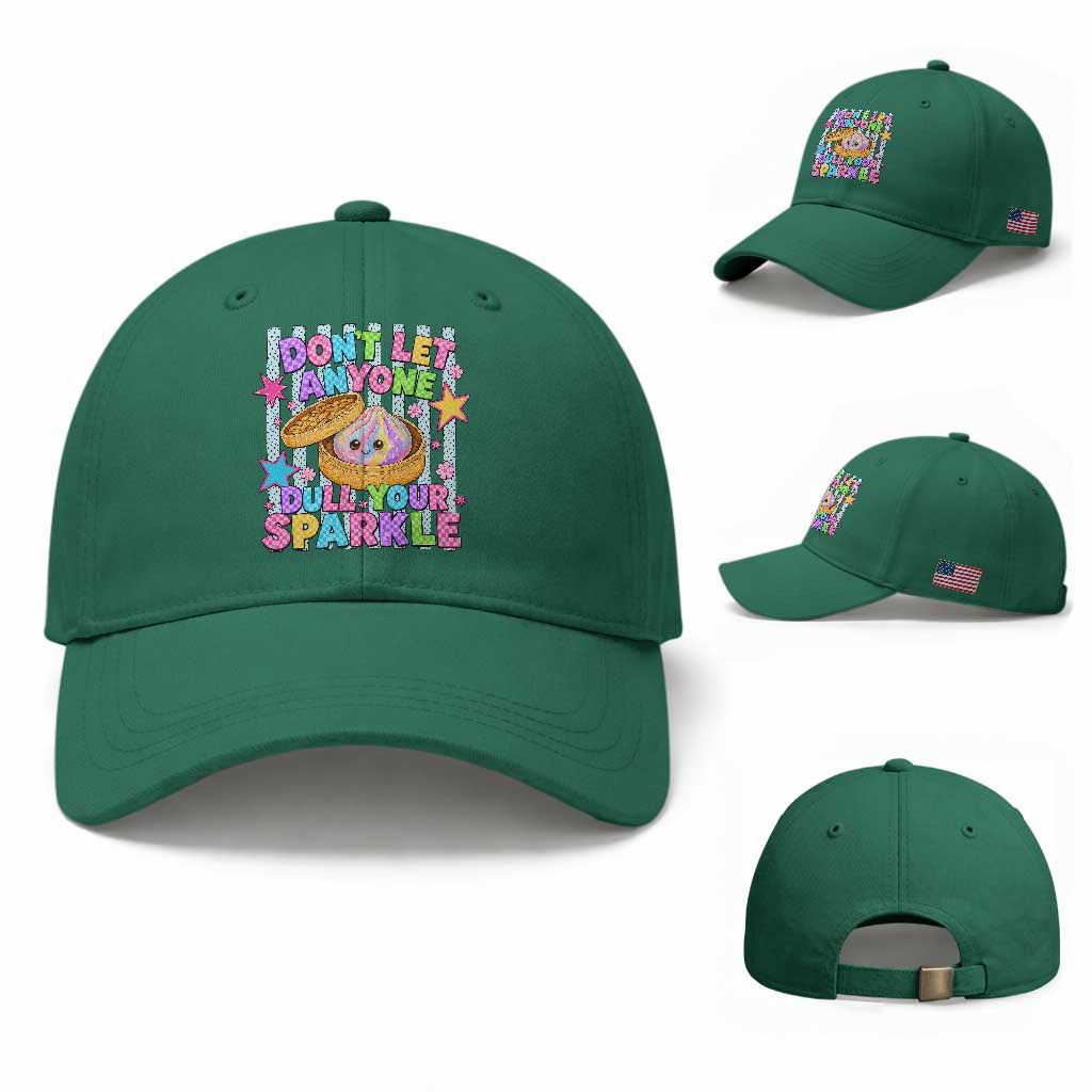 Squishy Lovers Baseball Cap Dont Let Anyone Dull Your Sparkle Cute Rainbow Dumpling Graphic