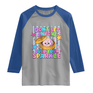 Squishy Lovers Raglan Shirt Dont Let Anyone Dull Your Sparkle Cute Rainbow Dumpling Graphic