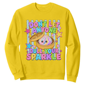 Squishy Lovers Sweatshirt Dont Let Anyone Dull Your Sparkle Cute Rainbow Dumpling Graphic