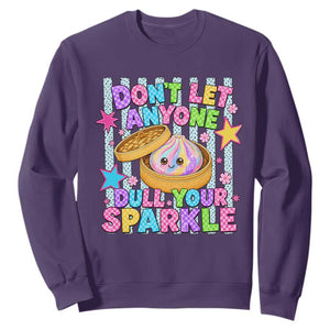 Squishy Lovers Sweatshirt Dont Let Anyone Dull Your Sparkle Cute Rainbow Dumpling Graphic