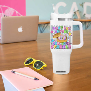 Squishy Lovers Tumbler With Handle Dont Let Anyone Dull Your Sparkle Cute Rainbow Dumpling Graphic