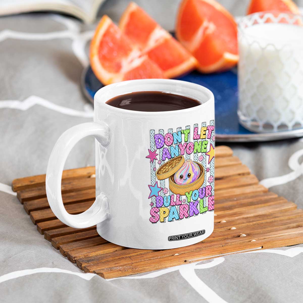 Squishy Lovers Coffee Mug Dont Let Anyone Dull Your Sparkle Cute Rainbow Dumpling Graphic