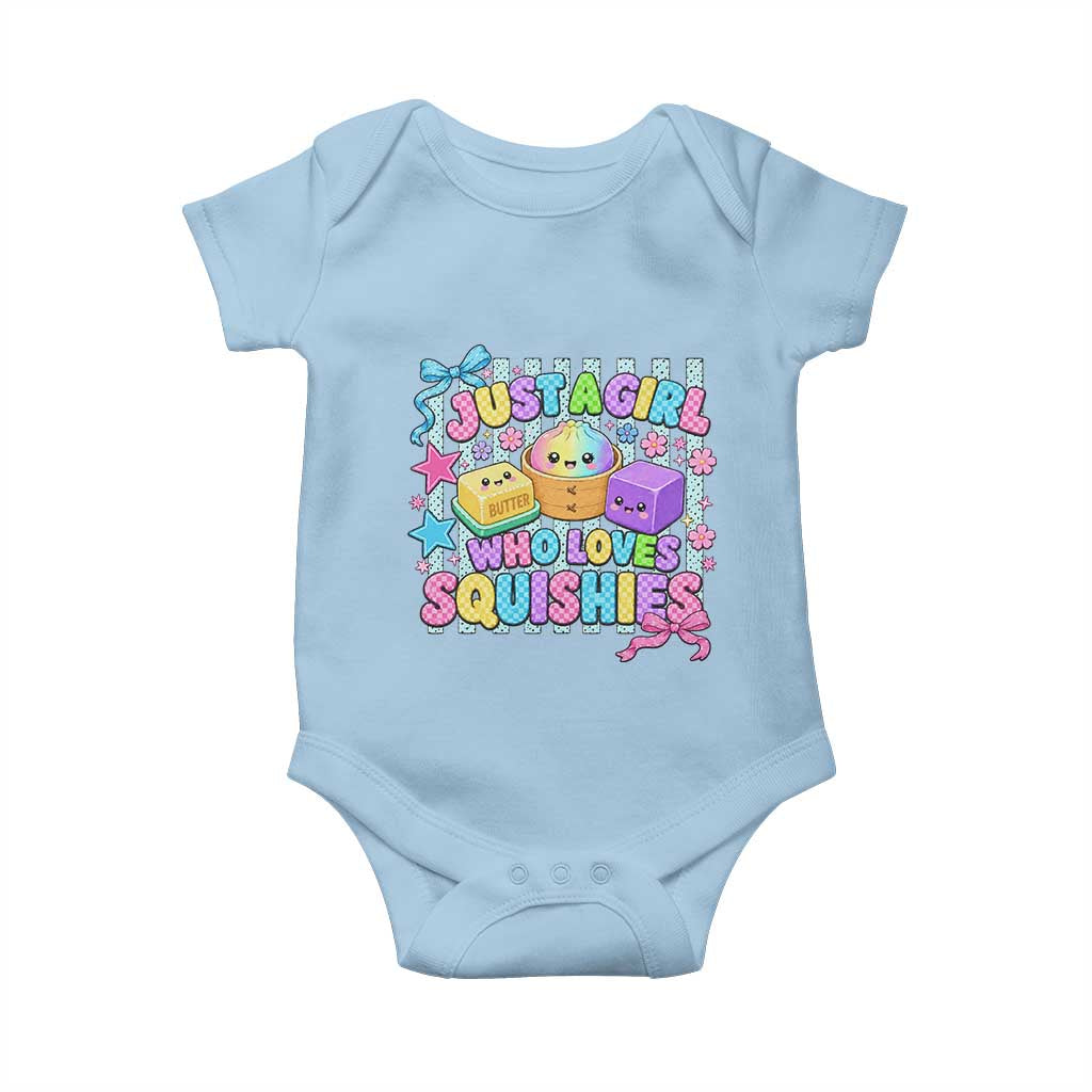 Just A Girl Who Loves Squishies Baby Onesie Cute Butter Dumpling Graphic Coquette Bow Girls