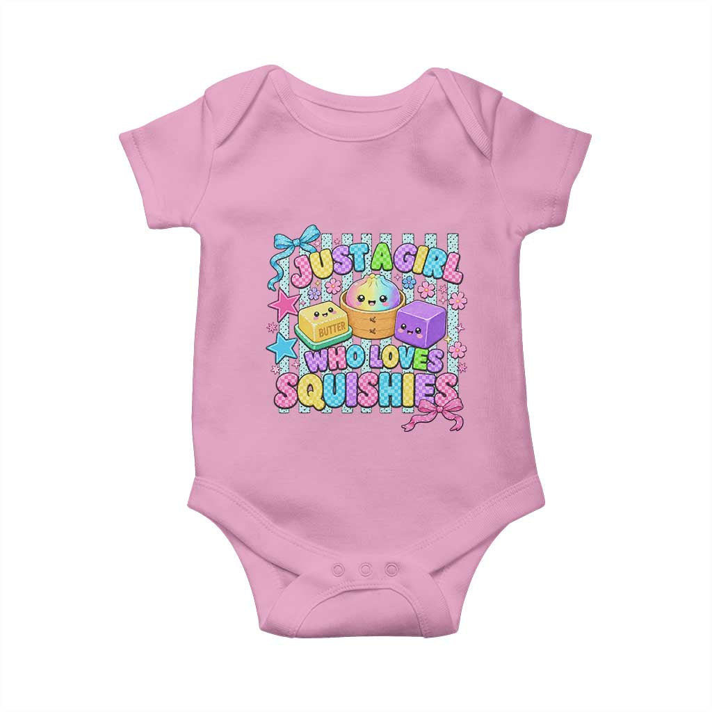 Just A Girl Who Loves Squishies Baby Onesie Cute Butter Dumpling Graphic Coquette Bow Girls