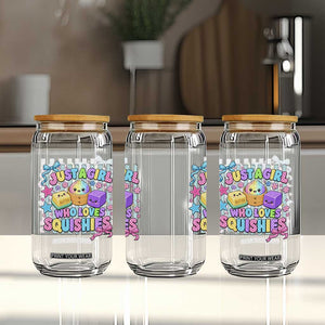 Just A Girl Who Loves Squishies Glass Can Cute Butter Dumpling Graphic Coquette Bow Girls