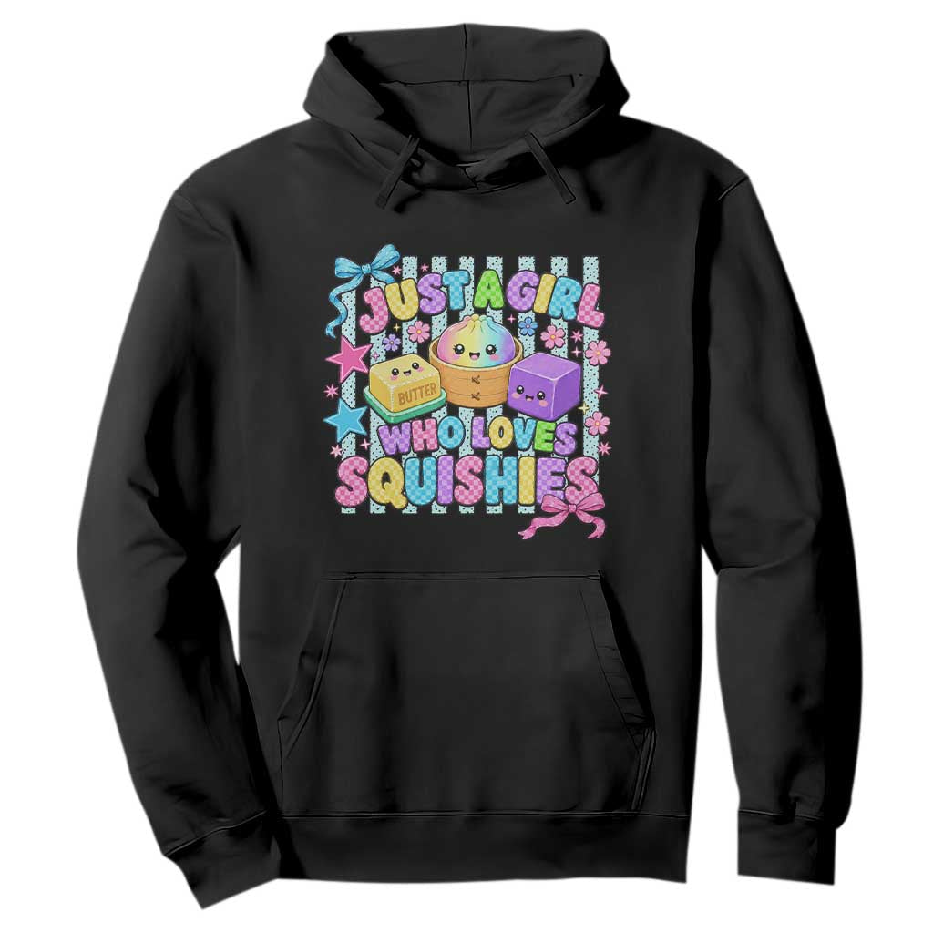 Just A Girl Who Loves Squishies Hoodie Cute Butter Dumpling Graphic Coquette Bow Girls