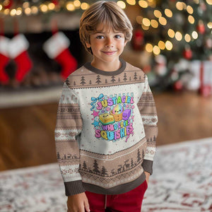 Just A Girl Who Loves Squishies Ugly Christmas Sweater Cute Butter Dumpling Graphic Coquette Bow Girls