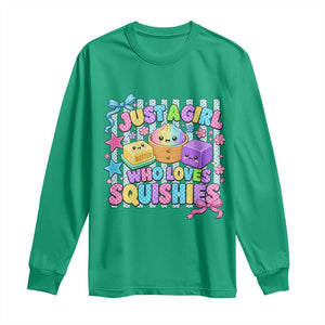 Just A Girl Who Loves Squishies Long Sleeve Shirt Cute Butter Dumpling Graphic Coquette Bow Girls