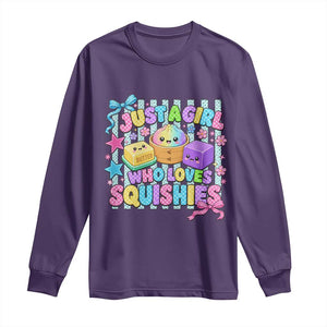 Just A Girl Who Loves Squishies Long Sleeve Shirt Cute Butter Dumpling Graphic Coquette Bow Girls
