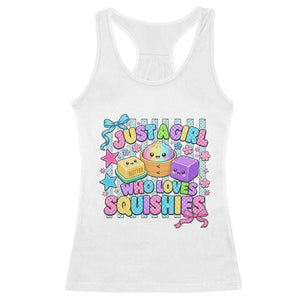 Just A Girl Who Loves Squishies Racerback Tank Top Cute Butter Dumpling Graphic Coquette Bow Girls