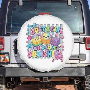 Just A Girl Who Loves Squishies Spare Tire Cover Cute Butter Dumpling Graphic Coquette Bow Girls TS10 No hole White Print Your Wear