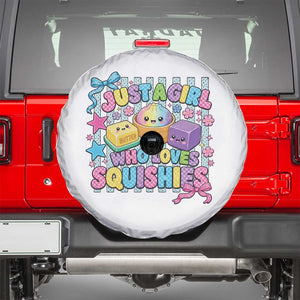 Just A Girl Who Loves Squishies Spare Tire Cover Cute Butter Dumpling Graphic Coquette Bow Girls TS10 White Print Your Wear