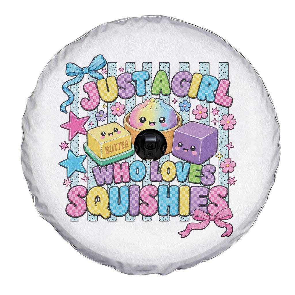 Just A Girl Who Loves Squishies Spare Tire Cover Cute Butter Dumpling Graphic Coquette Bow Girls TS10 Print Your Wear