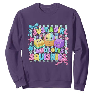 Just A Girl Who Loves Squishies Sweatshirt Cute Butter Dumpling Graphic Coquette Bow Girls