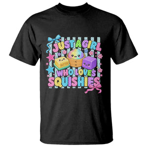 Just A Girl Who Loves Squishies T Shirt Cute Butter Dumpling Graphic Coquette Bow Girls