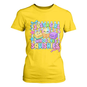 Just A Girl Who Loves Squishies T Shirt For Women Cute Butter Dumpling Graphic Coquette Bow Girls