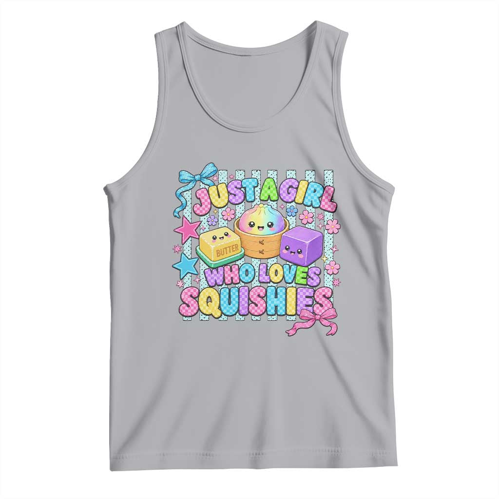 Just A Girl Who Loves Squishies Tank Top Cute Butter Dumpling Graphic Coquette Bow Girls