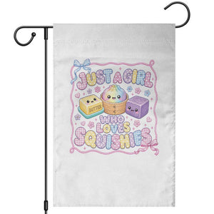 Just A Girl Who Loves Squishies Garden Flag Squishy Lovers Kawaii Dumpling Graphic Coquette Bow Girls