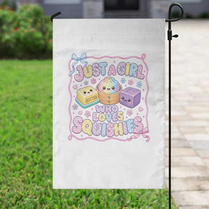 Just A Girl Who Loves Squishies Garden Flag Squishy Lovers Kawaii Dumpling Graphic Coquette Bow Girls