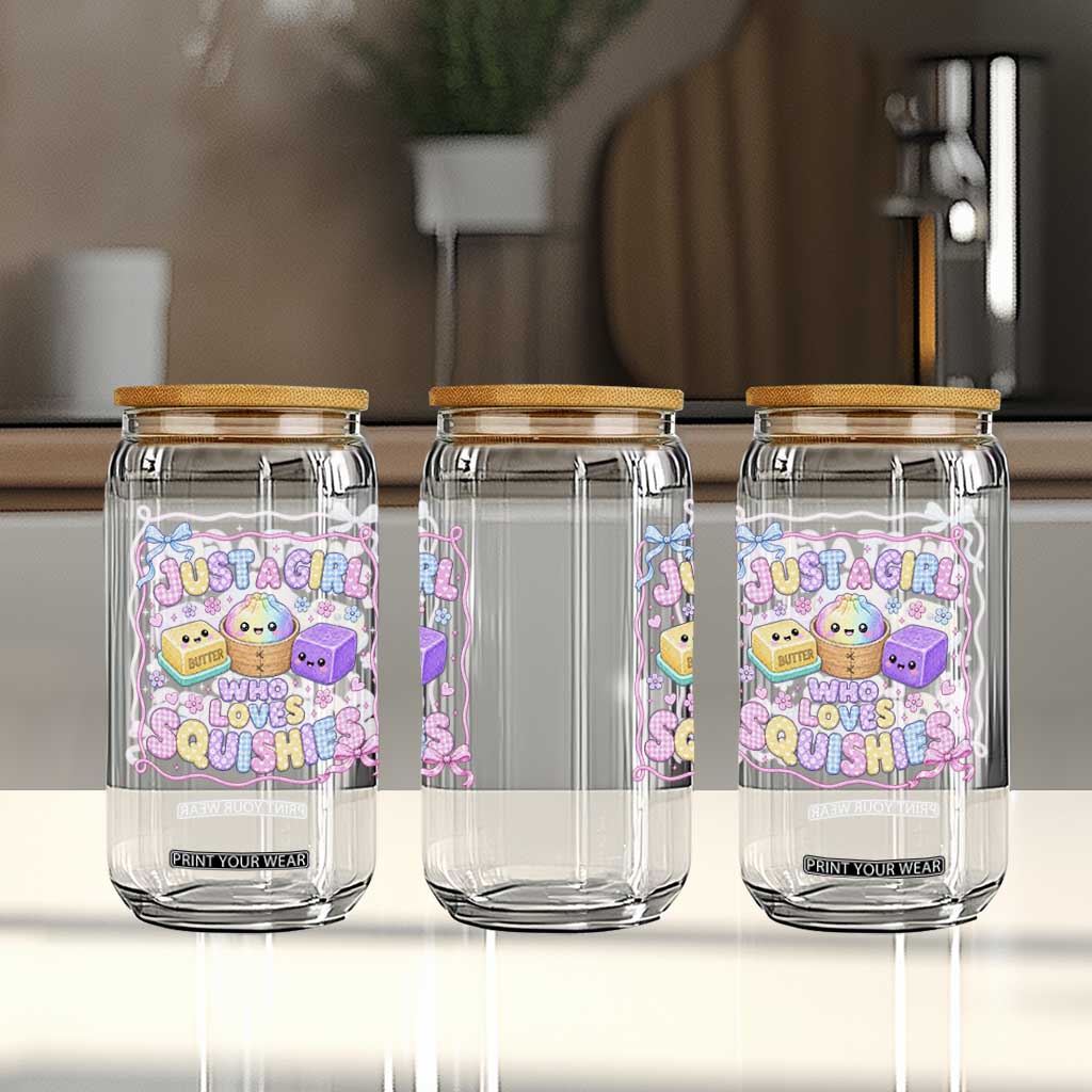 Just A Girl Who Loves Squishies Glass Can Squishy Lovers Kawaii Dumpling Graphic Coquette Bow Girls