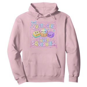Just A Girl Who Loves Squishies Hoodie Squishy Lovers Kawaii Dumpling Graphic Coquette Bow Girls TS10 Light Pink Print Your Wear