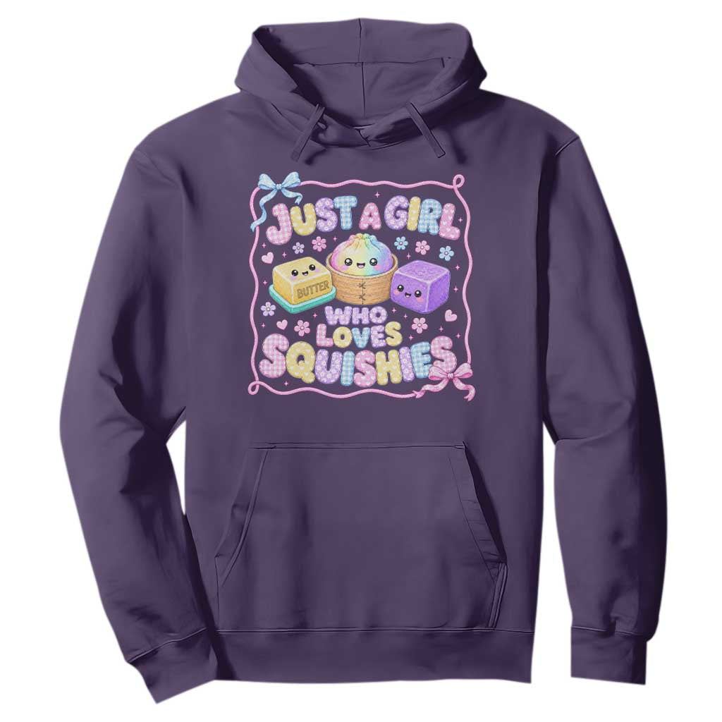 Just A Girl Who Loves Squishies Hoodie Squishy Lovers Kawaii Dumpling Graphic Coquette Bow Girls TS10 Purple Print Your Wear