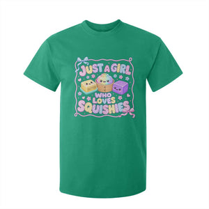 Just A Girl Who Loves Squishies T Shirt For Kid Squishy Lovers Kawaii Dumpling Graphic Coquette Bow Girls TS10 Irish Green Print Your Wear