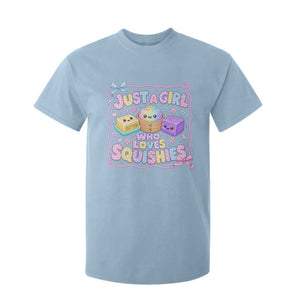 Just A Girl Who Loves Squishies T Shirt For Kid Squishy Lovers Kawaii Dumpling Graphic Coquette Bow Girls TS10 Light Blue Print Your Wear