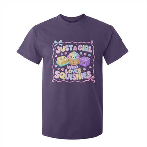 Just A Girl Who Loves Squishies T Shirt For Kid Squishy Lovers Kawaii Dumpling Graphic Coquette Bow Girls TS10 Purple Print Your Wear