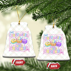 Just A Girl Who Loves Squishies Ceramic Ornament Squishy Lovers Kawaii Dumpling Graphic Coquette Bow Girls TS10 Print Your Wear