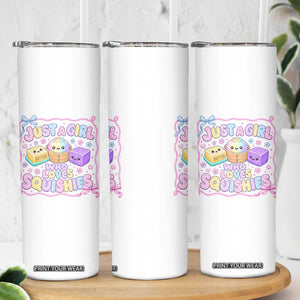 Just A Girl Who Loves Squishies Skinny Tumbler Squishy Lovers Kawaii Dumpling Graphic Coquette Bow Girls