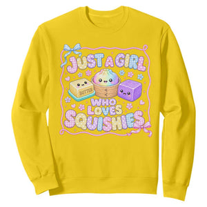 Just A Girl Who Loves Squishies Sweatshirt Squishy Lovers Kawaii Dumpling Graphic Coquette Bow Girls TS10 Daisy Print Your Wear