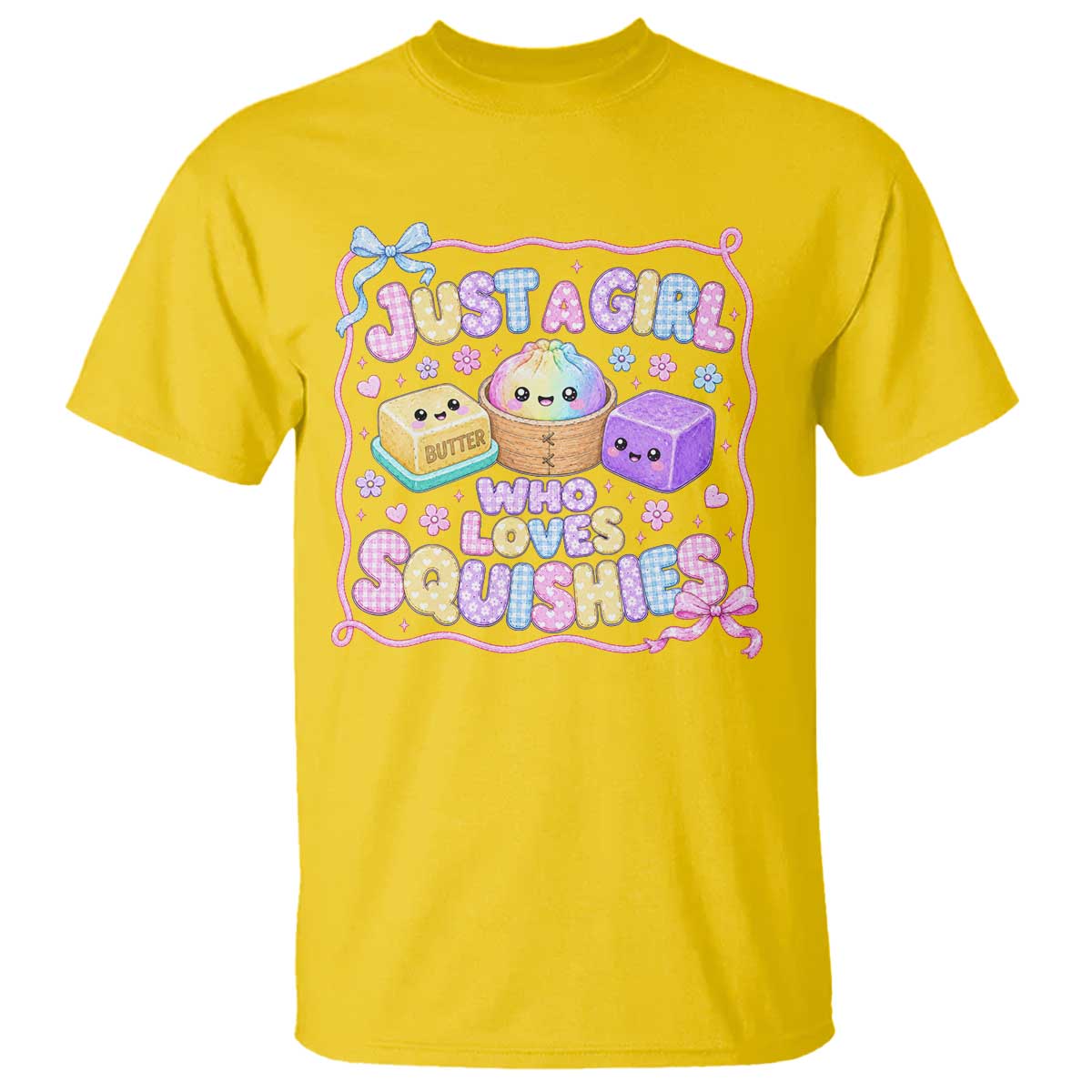 Just A Girl Who Loves Squishies T Shirt Squishy Lovers Kawaii Dumpling Graphic Coquette Bow Girls TS10 Daisy Print Your Wear