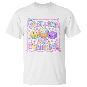 Just A Girl Who Loves Squishies T Shirt Squishy Lovers Kawaii Dumpling Graphic Coquette Bow Girls TS10 White Print Your Wear