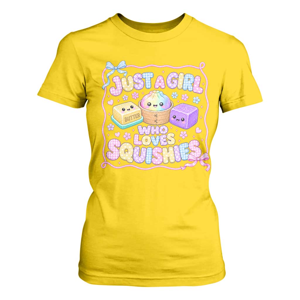 Just A Girl Who Loves Squishies T Shirt For Women Squishy Lovers Kawaii Dumpling Graphic Coquette Bow Girls TS10 Daisy Print Your Wear